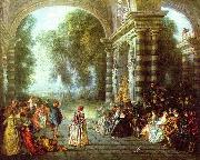 Jean antoine Watteau Das Ballvergnegen painting